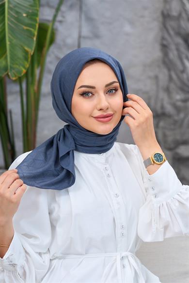 Kot Mavi Bambu Jakar Eşarp