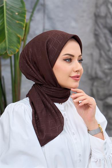 Koyu Kahve Bambu Jakar Eşarp