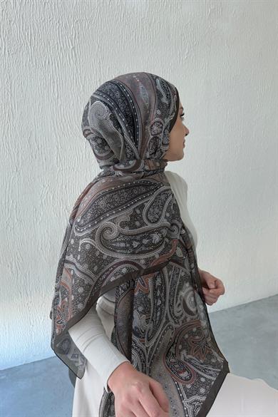Dark Brown Hercai Authentic Indian Silk Shawl