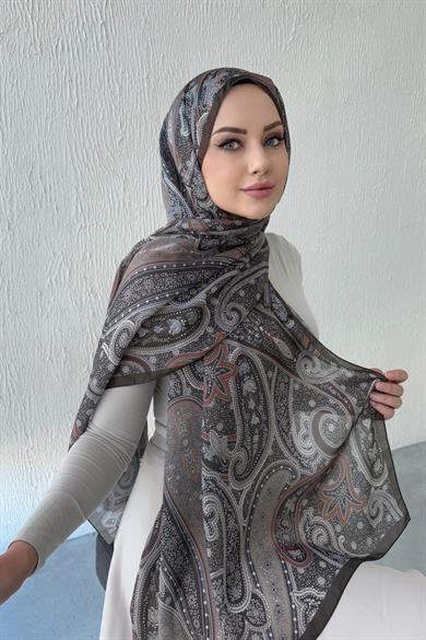 Dark Brown Hercai Authentic Indian Silk Shawl
