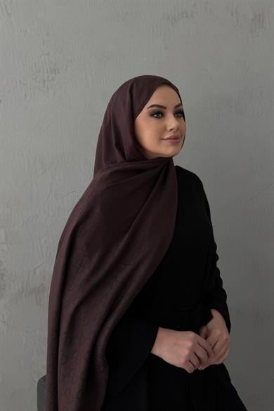 Koyu Kahverengi Gucci Yün İpek Şal 