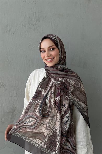 Dark Brown Mahra Authentic Indian Silk Shawl