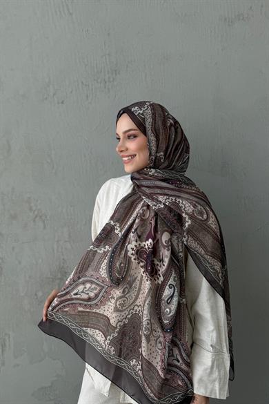 Dark Brown Mahra Authentic Indian Silk Shawl