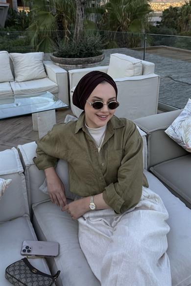 Dark Brown Designer Bonnet