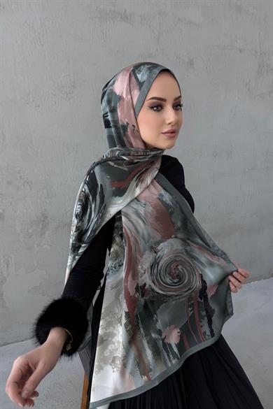 Küf Yeşili Sahara Kumlu İpek Şal