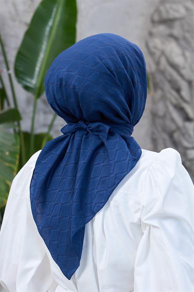 Lacivert Bambu Jakar Eşarp