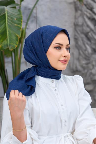 Lacivert Bambu Jakar Eşarp