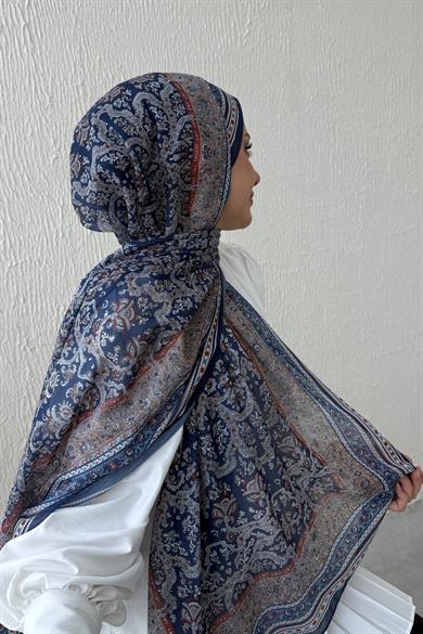 Navy Blue Bohemian Modal Silk Shawl