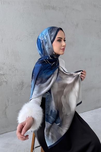 Navy Blue Sand Silk Shawl