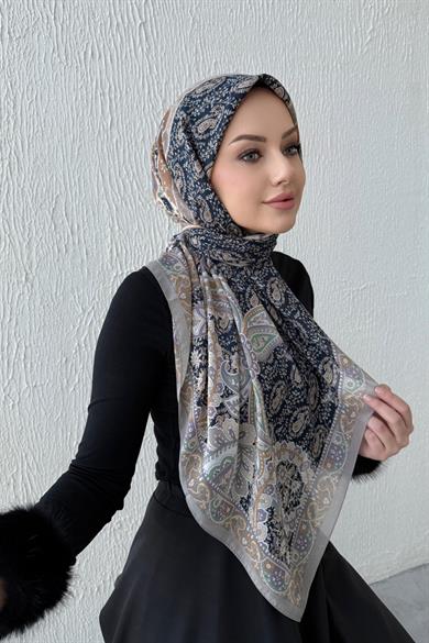 Lacivert Etro Modal İpek Şaleşarp