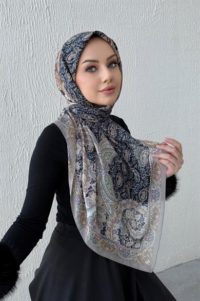 Lacivert Etro Modal İpek Şaleşarp