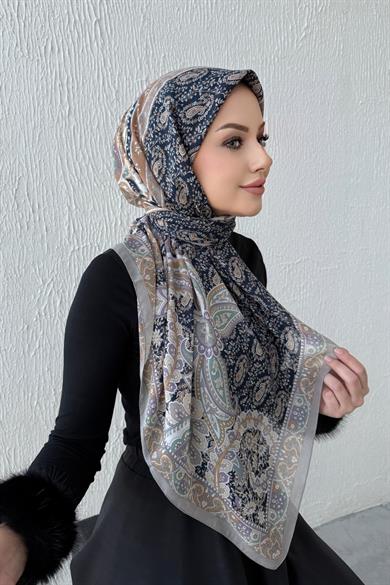 Lacivert Etro Modal İpek Şaleşarp