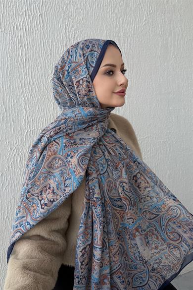 Lacivert Harmoni Modal İpek Şal