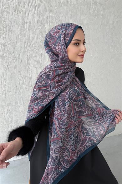 Lacivert Harmoni Modal İpek Şal