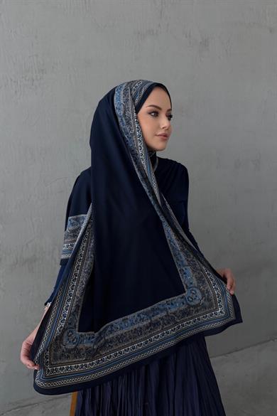 Lacivert Zerem İthal Kumlu Şal