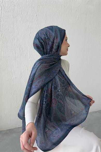 Navy Blue Authentic Indian Silk Shawl