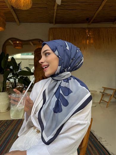 Lacivert Rahven Modal İpek Eşarp