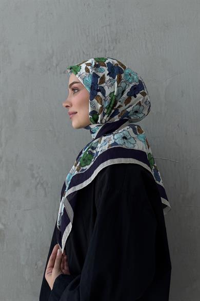 Navy Blue Dream Modal Silk Scarf