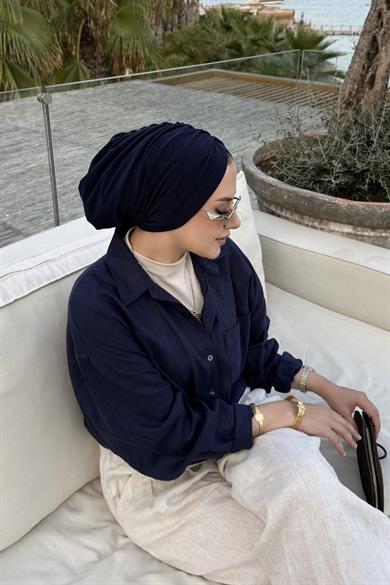 Navy Blue Design Bonnet