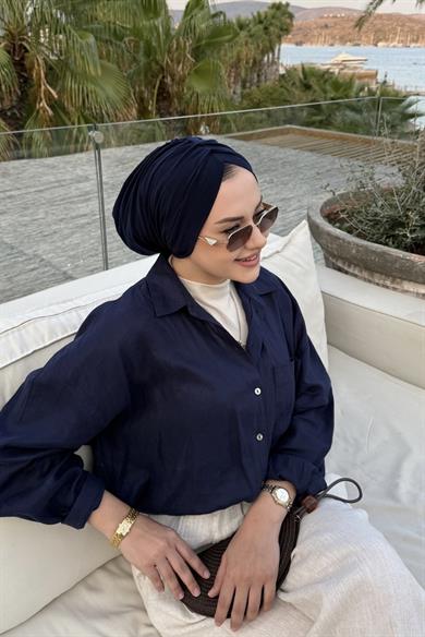 Navy Blue Design Bonnet