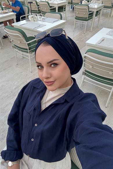 Navy Blue Design Bonnet