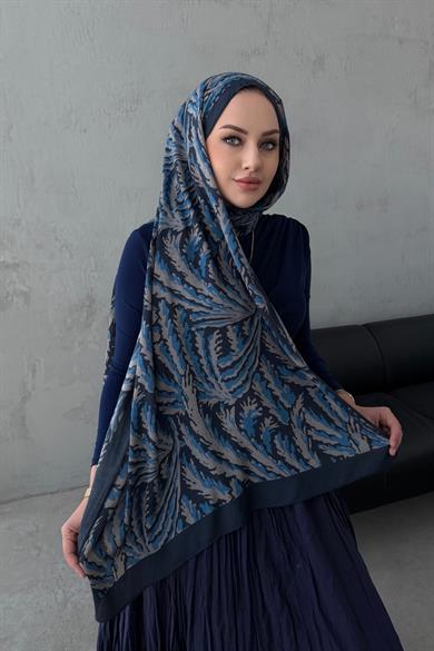 Lacivert Viella Koza %100 Pamuk Şal