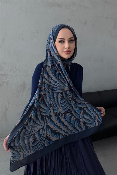Lacivert Viella Koza %100 Pamuk Şal