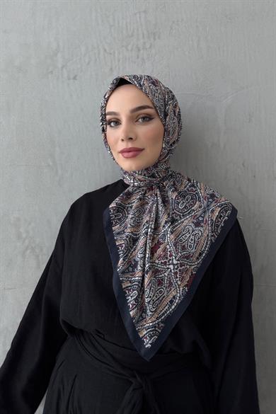 Lacivert&Bordo Loresa Modal İpek Eşarp