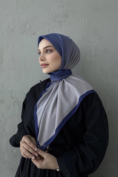Lacivert&Taş Degrade Modal İpek Eşarp
