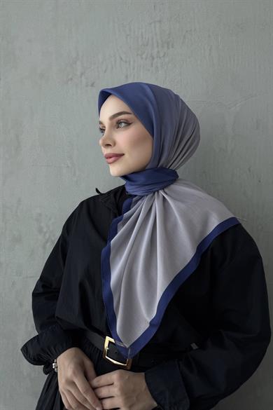 Lacivert&Taş Degrade Modal İpek Eşarp