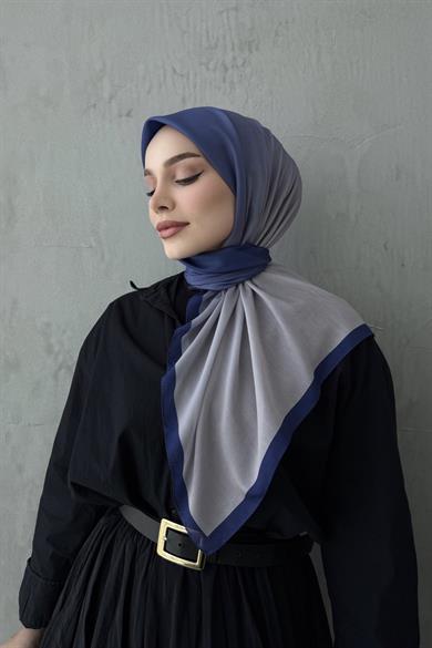 Lacivert&Taş Degrade Modal İpek Eşarp