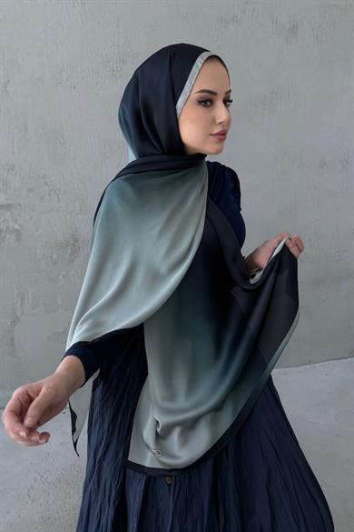 Lacivert&Taş Degrade Şal