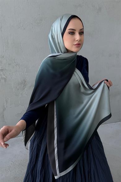 Lacivert&Taş Degrade Şal