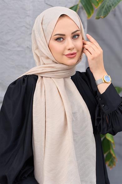 Latte Kendinden Desenli Fresh Şal