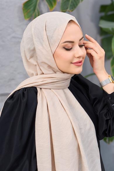 Latte Kendinden Desenli Fresh Şal