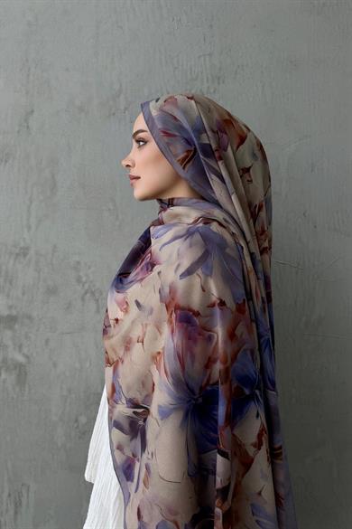 Lila Leva Modal İpek Şal