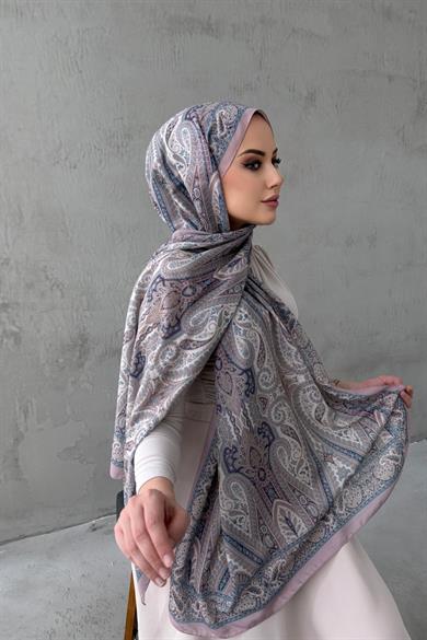 Lila&Lacivert Milena Modal İpek Şal