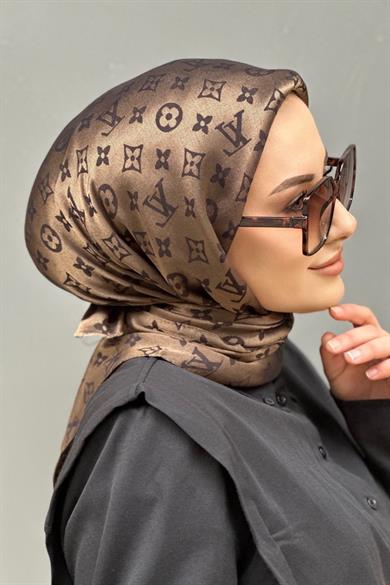 Lv desenli esarp kahve