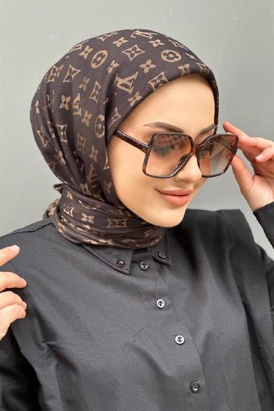 Lv desenli esarp kahve