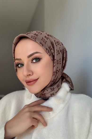 Lv desenli esarp kahverengi