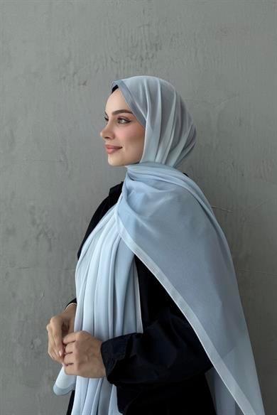 Mavi Degrade İthal Kumlu İpek Şal