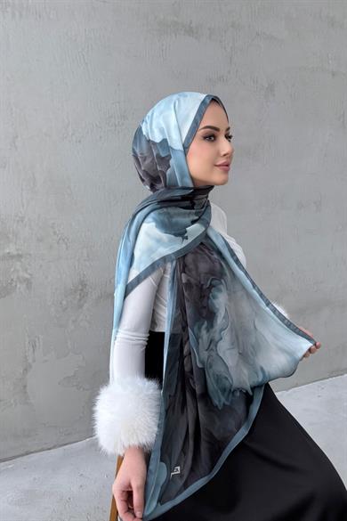 Blue Sand Silk Shawl