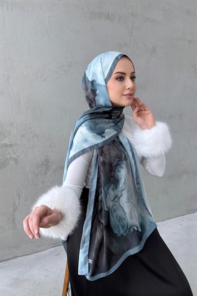 Blue Sand Silk Shawl