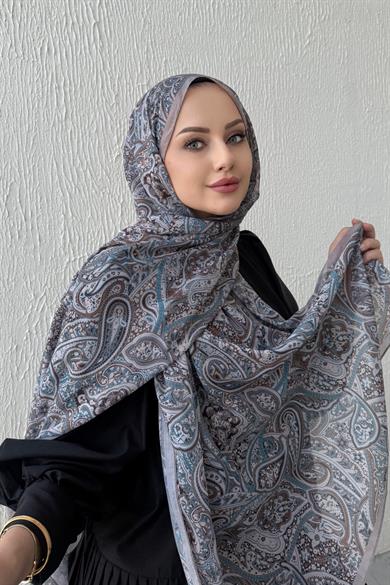 Mavi Harmoni Modal İpek Şal