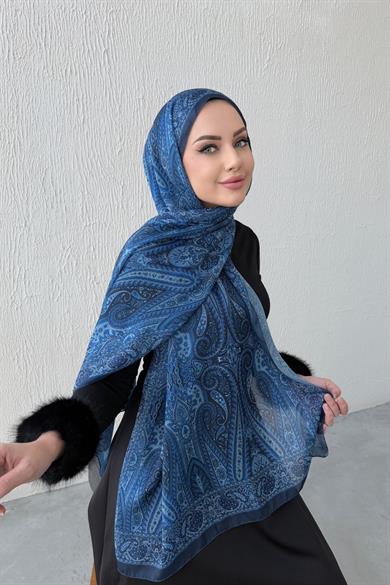 Blue & Navy Blue Authentic Indian Silk Shawl