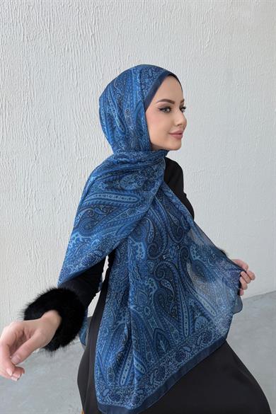 Blue & Navy Blue Authentic Indian Silk Shawl