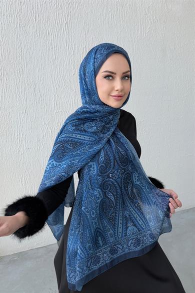 Blue & Navy Blue Authentic Indian Silk Shawl
