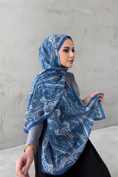 Mavi Milena Modal İpek Şal