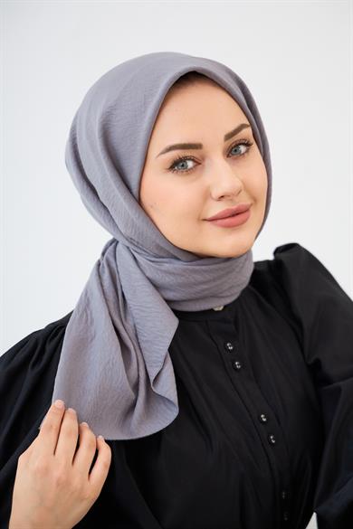 Metalik Gri Pamuk Caz Eşarp