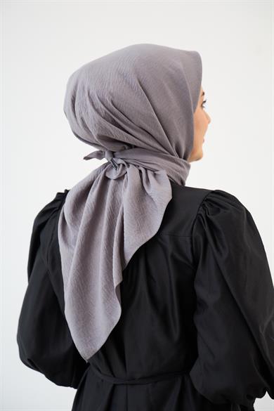 Metalik Gri Pamuk Caz Eşarp